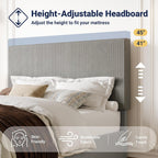 Full Size Corduroy Upholstered Bed Frame Head board