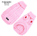 DOG AND CAT CABLE KNIT SWEATER - LIGHT PINK