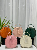 Womens  Ostrich Skin Leather Apple Phone Handle Bag