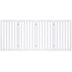 Folding 4-Panel Dog Gate Pet Fence in White Wood Finish